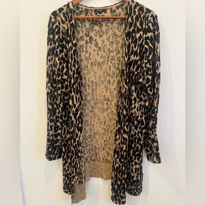 Halogen Womens Draped Leopard Print Long Cardigan M (Fits like a Large)